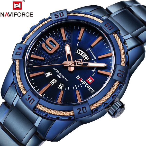 brand naviforce luxury men fashion sports watches men's quartz date clock man stainless steel wrist watch relogio masculino y19051403, Slivery;brown
brand naviforce luxury men fashion sports watches men's quartz date clock man stainless steel wrist watch relogio masculino y19051403, Slivery;brown