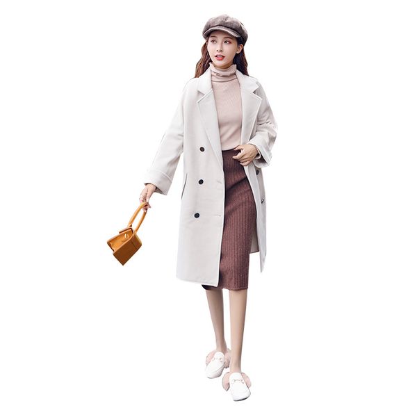 off season winter woolen jacket women's mid-length korean-style small short loose-fit handmade double-sided woolen overcoat, Black;brown
off season winter woolen jacket women's mid-length korean-style small short loose-fit handmade double-sided woolen overcoat, Black;brown