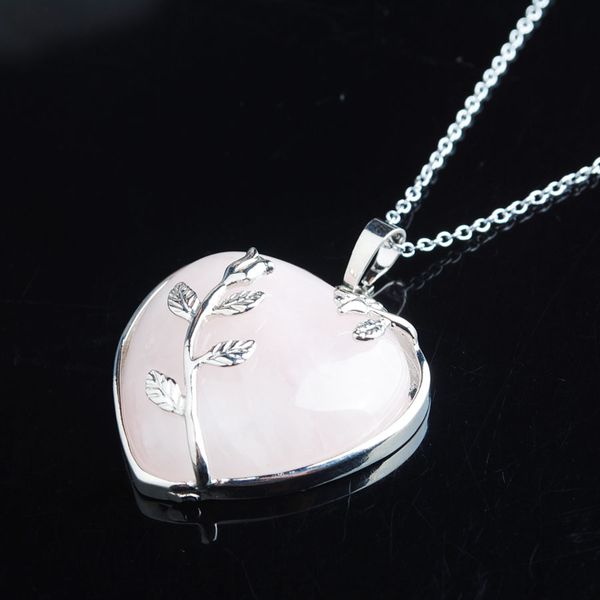 wojiaer bohemian style women jewellery love heart gem stone necklaces natural rose quartz stone charms pendant dn3185, Silver
wojiaer bohemian style women jewellery love heart gem stone necklaces natural rose quartz stone charms pendant dn3185, Silver