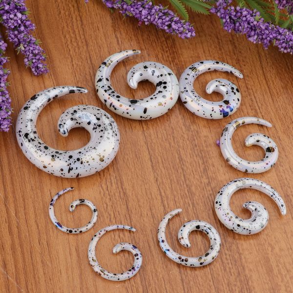 

8x acrylic spiral snail ear gauges plugs tunnels expander stretching kit, Slivery;golden