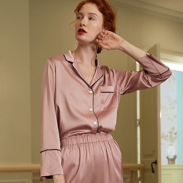efioly silk nightgown women's large size solid color suit lapel pajama sets homewear sleepwear wholesale, Blue;gray
efioly silk nightgown women's large size solid color suit lapel pajama sets homewear sleepwear wholesale, Blue;gray