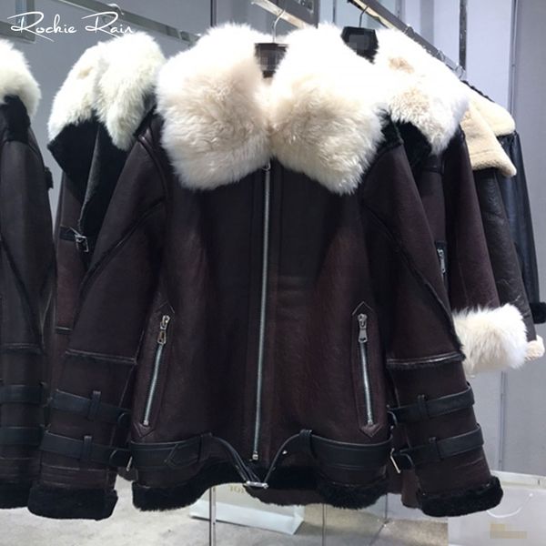 women's oversize genuine leather jacket sheepskin shearling coat lamb fur bomber real fur leather overcoat, Black
women's oversize genuine leather jacket sheepskin shearling coat lamb fur bomber real fur leather overcoat, Black