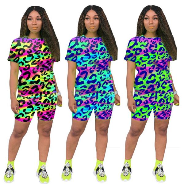 2020 summer new suit fashion casual women leopard print tie-dye t- shirt shorts two - piece set, White
2020 summer new suit fashion casual women leopard print tie-dye t- shirt shorts two - piece set, White