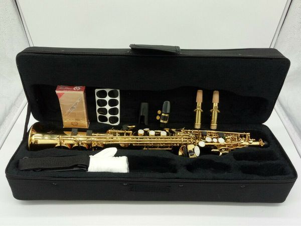 professional custom letter logo b flat soprano saxophone gold lacquer with curved and straight neck accessories
professional custom letter logo b flat soprano saxophone gold lacquer with curved and straight neck accessories