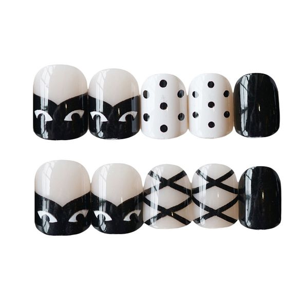 personality diy manicure decorations women fake nail stickers black dots stripe design short round full false nail tip 24pcs/set, Red;gold
personality diy manicure decorations women fake nail stickers black dots stripe design short round full false nail tip 24pcs/set, Red;gold