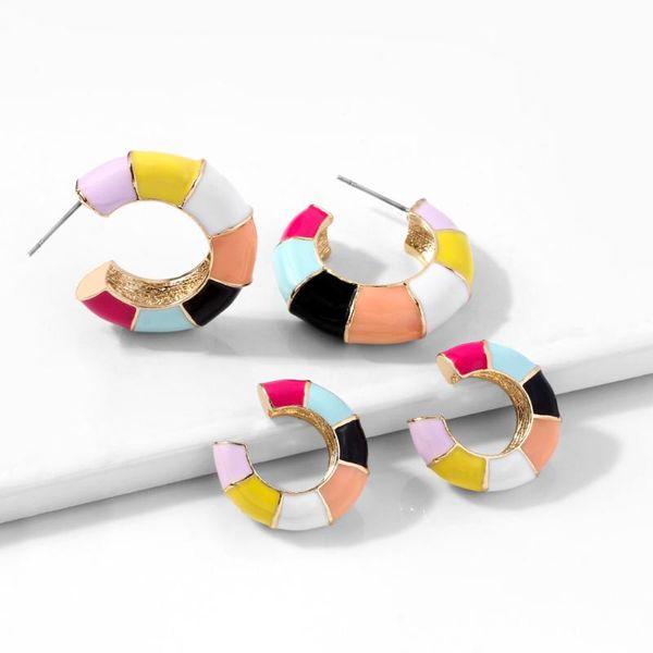 new arrival women multicolor enamel metal c-shaped stud earring boho geometric statement small earcuffs no pierced party jewelry, Golden;silver
new arrival women multicolor enamel metal c-shaped stud earring boho geometric statement small earcuffs no pierced party jewelry, Golden;silver