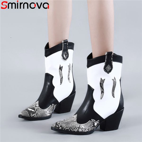 smirnova 2020 new cowboy european western boots mixed colors autumn winter square heels shoes autumn winter ankle boots woman, Black
smirnova 2020 new cowboy european western boots mixed colors autumn winter square heels shoes autumn winter ankle boots woman, Black