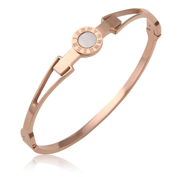 new titanium steel classics rome numerals shell bangle fashion jewelry rose gold bracelet wristband concise wristlet jewel women, Black
new titanium steel classics rome numerals shell bangle fashion jewelry rose gold bracelet wristband concise wristlet jewel women, Black