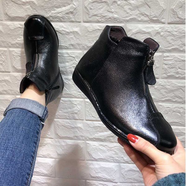 cow leather winter fur plush warm low heels ankle boots women ladies female old mother shoes snow boots zip size 31-41, Black
cow leather winter fur plush warm low heels ankle boots women ladies female old mother shoes snow boots zip size 31-41, Black