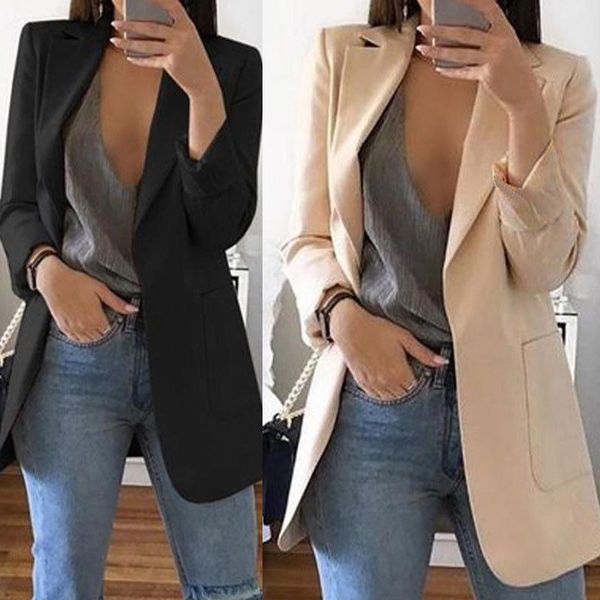 women ol lady formal blazers spring autumn elegant slim long sleeve blazers jacket coat casual business solid blazer outwear new, White;black
women ol lady formal blazers spring autumn elegant slim long sleeve blazers jacket coat casual business solid blazer outwear new, White;black