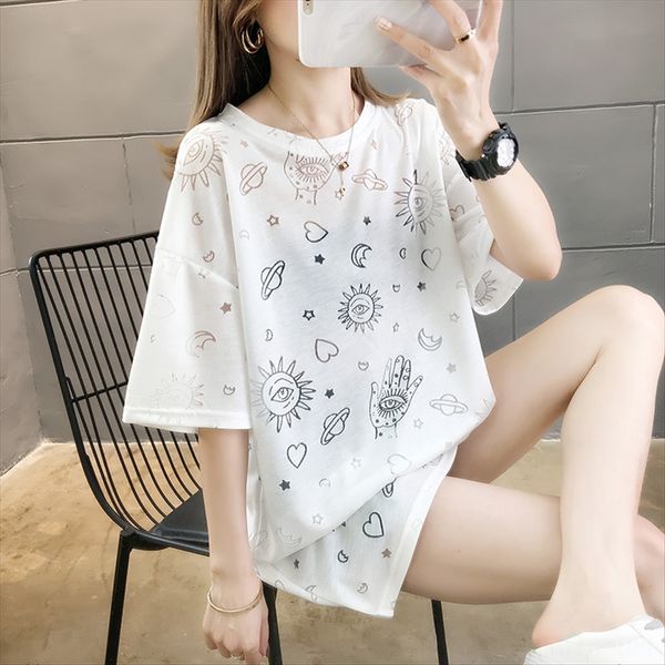 ins short-sleeved t-shirt women's summer t-shirt underwear underwear loose large size women's mid-length underclothes missing all, White
ins short-sleeved t-shirt women's summer t-shirt underwear underwear loose large size women's mid-length underclothes missing all, White