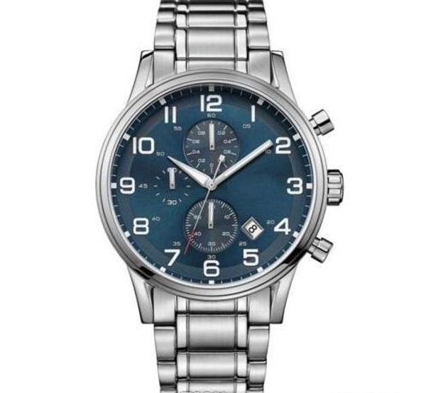 

Мода кварцевые хронографы мужские часы Aeroliner синий циферблат из нержавеющей стал