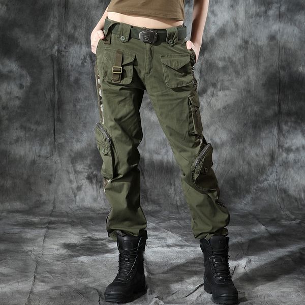 women cargo pants multi pockets army style women cotton armygreen tactical pants zippered leg opening camouflage, Black;green
women cargo pants multi pockets army style women cotton armygreen tactical pants zippered leg opening camouflage, Black;green