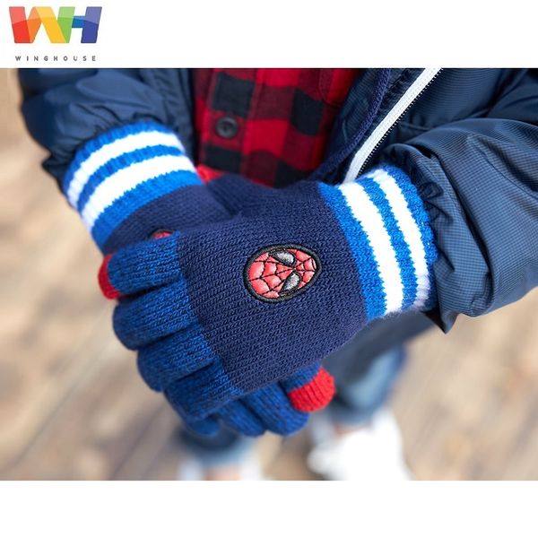 south korea winghouse children gloves marvel spider man boy touch screen knited gloves winter warm hanging rope mittens, Blue;gray
south korea winghouse children gloves marvel spider man boy touch screen knited gloves winter warm hanging rope mittens, Blue;gray