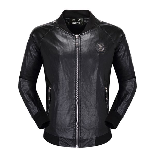 duyou metal skull pu jackets men high street style stand-neck sudaderas hombre rib sleeve streetwear mens jackets and coats, Black
duyou metal skull pu jackets men high street style stand-neck sudaderas hombre rib sleeve streetwear mens jackets and coats, Black