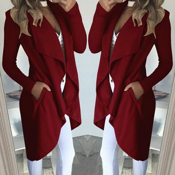 new cardigan coat autumn cotton blends long pockets long sleeve lapel collar slim women casual overcoat outerwear jacket 8l0994, Black
new cardigan coat autumn cotton blends long pockets long sleeve lapel collar slim women casual overcoat outerwear jacket 8l0994, Black