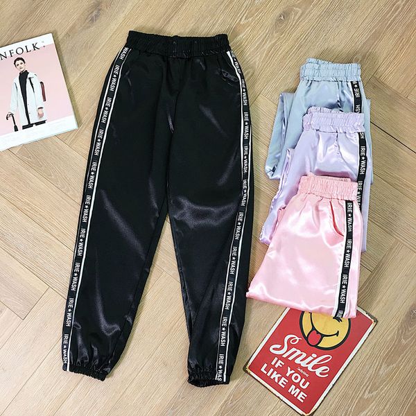 summer women elastic waist harem running pants women glossy sport ribbon trousers harajuku joggers women's solid pants, Black;blue
summer women elastic waist harem running pants women glossy sport ribbon trousers harajuku joggers women's solid pants, Black;blue