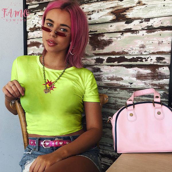 fashion ribbed neon green summer t shirt short sleeve sun embroidery crop t shirts for neon tee casual, White
fashion ribbed neon green summer t shirt short sleeve sun embroidery crop t shirts for neon tee casual, White