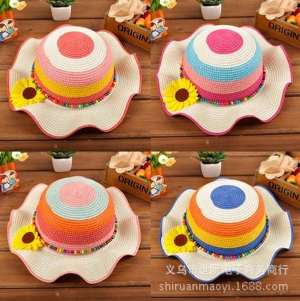 korean-style summer style children wave college style rainbow straw hat sun hat beach parent and child sun protection, Yellow
korean-style summer style children wave college style rainbow straw hat sun hat beach parent and child sun protection, Yellow