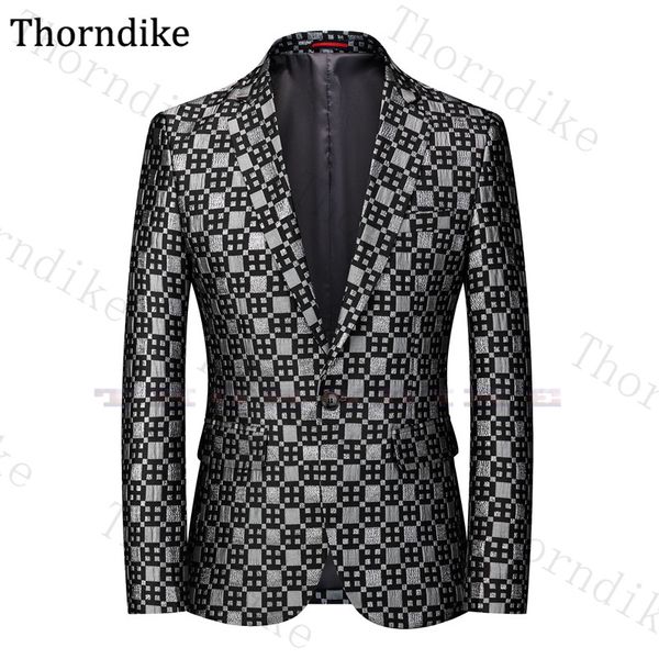 thorndike notched lapel wedding suit jackets plaid slim formal business men bluzers silver dj singer suit jacket fashion outfit, White;black
thorndike notched lapel wedding suit jackets plaid slim formal business men bluzers silver dj singer suit jacket fashion outfit, White;black