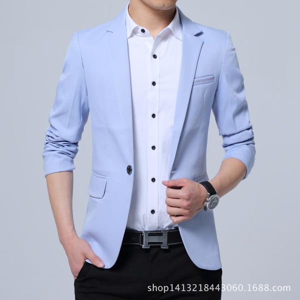 single button mens blazer jacket fashion slim office casual men blazer korean masculino, White;black
single button mens blazer jacket fashion slim office casual men blazer korean masculino, White;black