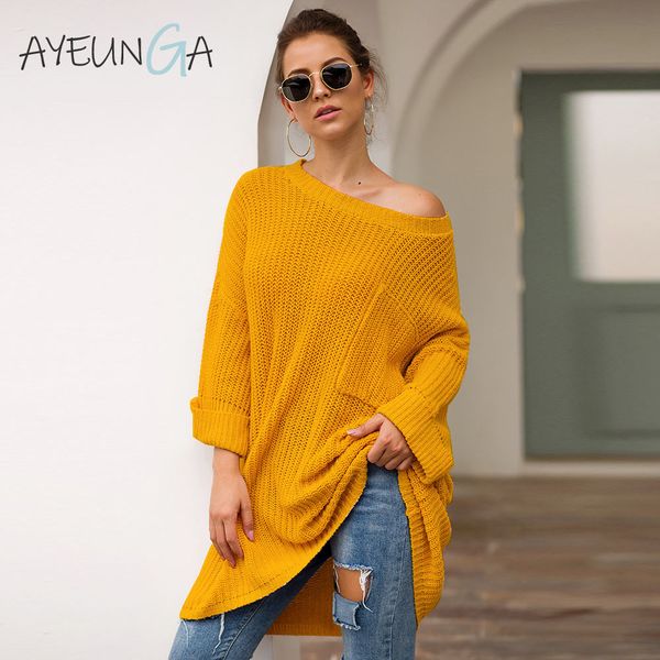 oversised knitted sweaters warm black women's sweater o neck winter long sweater with pocket autumn mujer pullover, White;black
oversised knitted sweaters warm black women's sweater o neck winter long sweater with pocket autumn mujer pullover, White;black