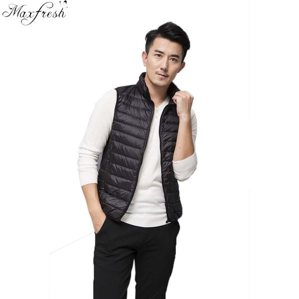 maxfresh 2018 new men's sleeveless ultralight warm vest men's casual vest warm jacket outwear waistcoat, Black
maxfresh 2018 new men's sleeveless ultralight warm vest men's casual vest warm jacket outwear waistcoat, Black