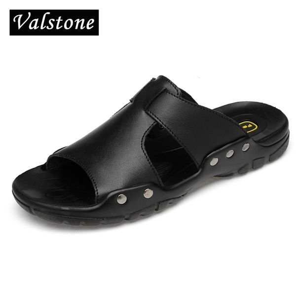 valstone leather slippers men 2020 summer quality sandals split leather beach shoes hombre sandalias black extra plus size 38~52 y200702
valstone leather slippers men 2020 summer quality sandals split leather beach shoes hombre sandalias black extra plus size 38~52 y200702