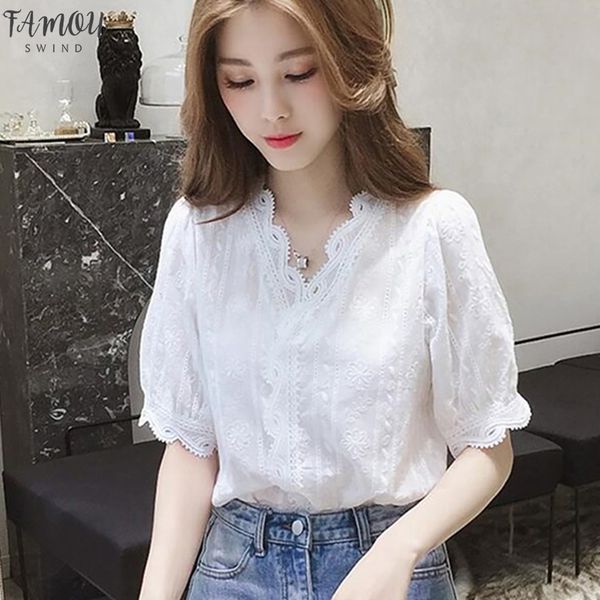 019 new lace hollow out sweet loose white womens v neck blouse half sleeves solid blouse shirt
019 new lace hollow out sweet loose white womens v neck blouse half sleeves solid blouse shirt