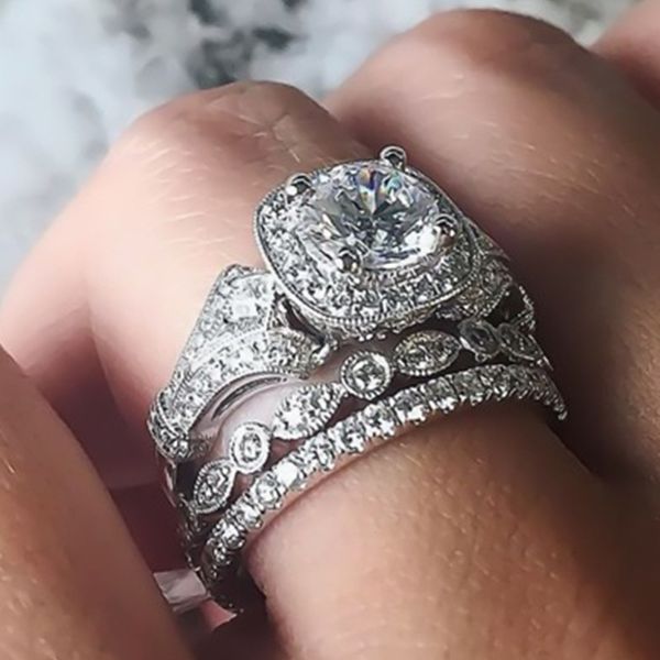 3pcs/set eight heart eight arrows white stone crystal engagement rings for women vintage bridal wedding jewelry, Slivery;golden
3pcs/set eight heart eight arrows white stone crystal engagement rings for women vintage bridal wedding jewelry, Slivery;golden