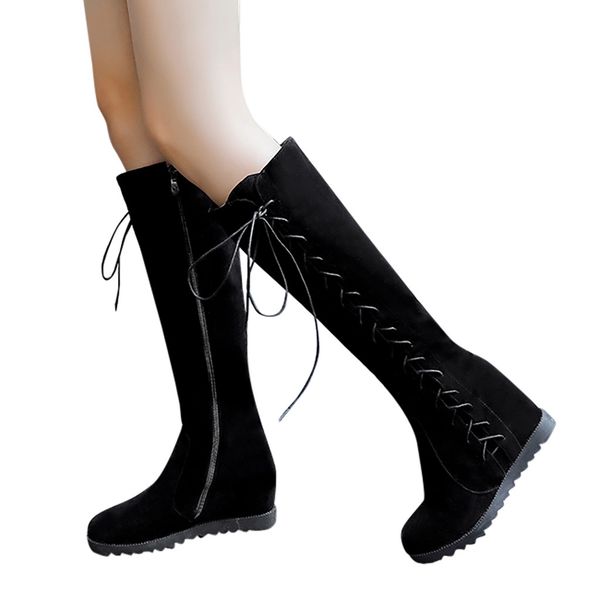 faux suede slim boots knee high women snow boots wedges women's fashion winter thigh high shoes crossed-tied woman, Black
faux suede slim boots knee high women snow boots wedges women's fashion winter thigh high shoes crossed-tied woman, Black