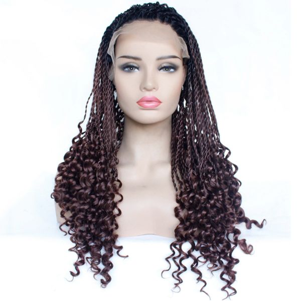 ombre micro braiding with curly tips synthetic lace front wigs parting #1b/33 braids braided wigs heat resistant fiber half hand weave, Black
ombre micro braiding with curly tips synthetic lace front wigs parting #1b/33 braids braided wigs heat resistant fiber half hand weave, Black