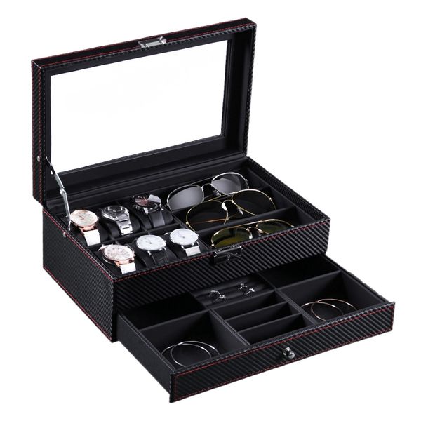 double-layer watch storage box jewelry glasses display box jewelry storage watch, Black;blue
double-layer watch storage box jewelry glasses display box jewelry storage watch, Black;blue