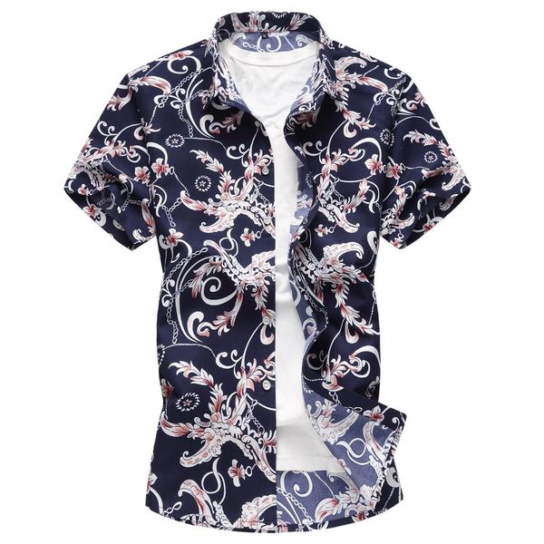 2019 spring new style men's short sleeved printed shirt fashion casual printed plus-sized pointed collar shirt men's base, White;black
2019 spring new style men's short sleeved printed shirt fashion casual printed plus-sized pointed collar shirt men's base, White;black