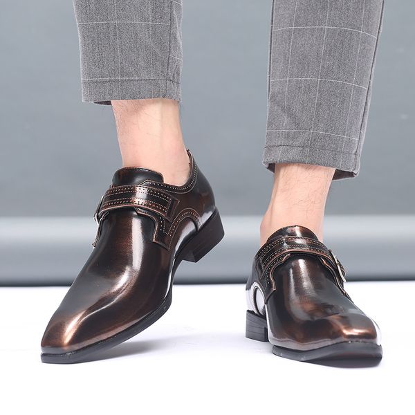 men's casual pointed toe business formal office dress shoes low-heel sleeky glossy leather male anckle shoe chaussure homme, Black
men's casual pointed toe business formal office dress shoes low-heel sleeky glossy leather male anckle shoe chaussure homme, Black