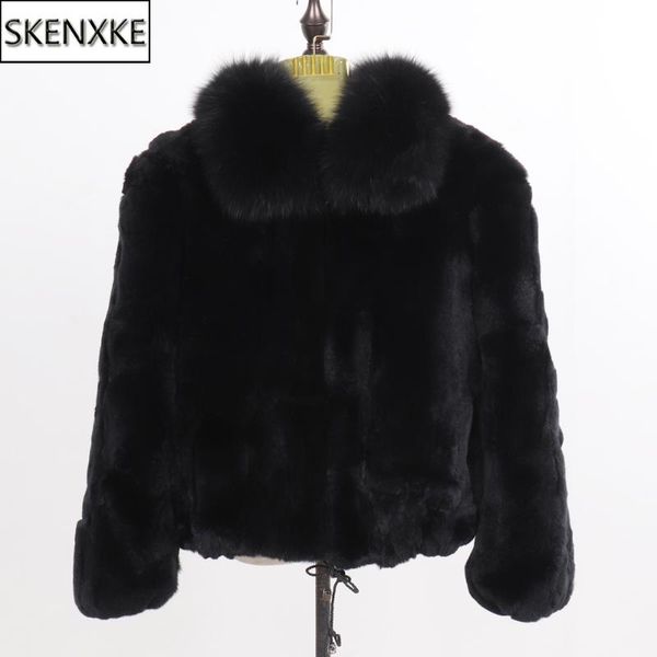 women winter thick warm soft quality real rex fur coat rex fur jacket with real collar overcoat, Black
women winter thick warm soft quality real rex fur coat rex fur jacket with real collar overcoat, Black