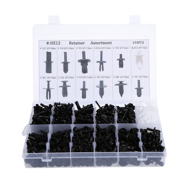 600pcs assorted car body push retainer pin rivet fasteners trim moulding clip automotive furniture assembly expansion screws kit
600pcs assorted car body push retainer pin rivet fasteners trim moulding clip automotive furniture assembly expansion screws kit