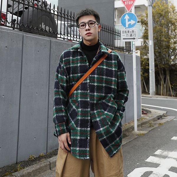 autumn new woolen shirt men's fashion retro casual woolen coat man streetwear wild hip hop loose long jacket male, White;black
autumn new woolen shirt men's fashion retro casual woolen coat man streetwear wild hip hop loose long jacket male, White;black