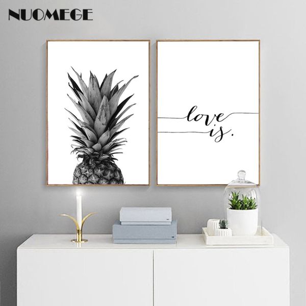 nuomege pineapple wall art canvas posters prints nordic love if paintings black white wall picture for living room home decor
nuomege pineapple wall art canvas posters prints nordic love if paintings black white wall picture for living room home decor