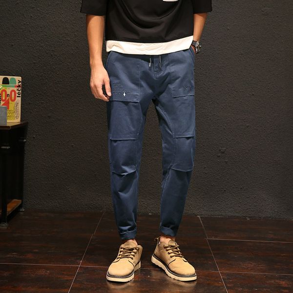 korean style harem pants for men, Black