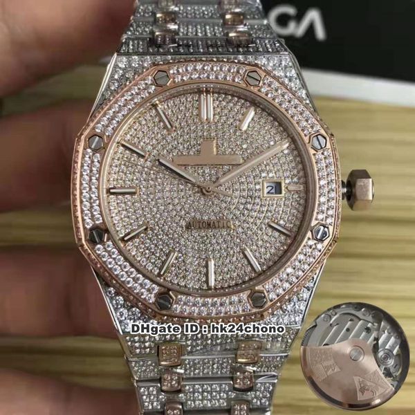 5 styles 41mm full diamond selfwinding miyota automatic mens watches 15400sr.oo.1220sr.01 dense diamond dial diamonds two-tone bracelet, Slivery;brown
5 styles 41mm full diamond selfwinding miyota automatic mens watches 15400sr.oo.1220sr.01 dense diamond dial diamonds two-tone bracelet, Slivery;brown