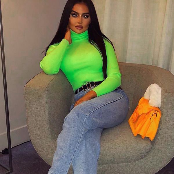 solid turtleneck slim fitted neon t-shirt women long sleeve tee shirt 2019 autumn womens clothing casual tee shirt, White
solid turtleneck slim fitted neon t-shirt women long sleeve tee shirt 2019 autumn womens clothing casual tee shirt, White