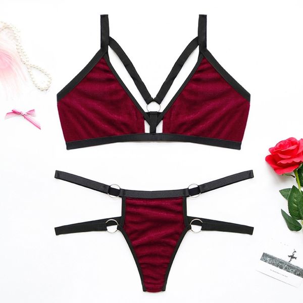 bras sets bra set women shining mesh transparent push up lingerie bralette wire seamless thong panties underwear, Red;black
bras sets bra set women shining mesh transparent push up lingerie bralette wire seamless thong panties underwear, Red;black