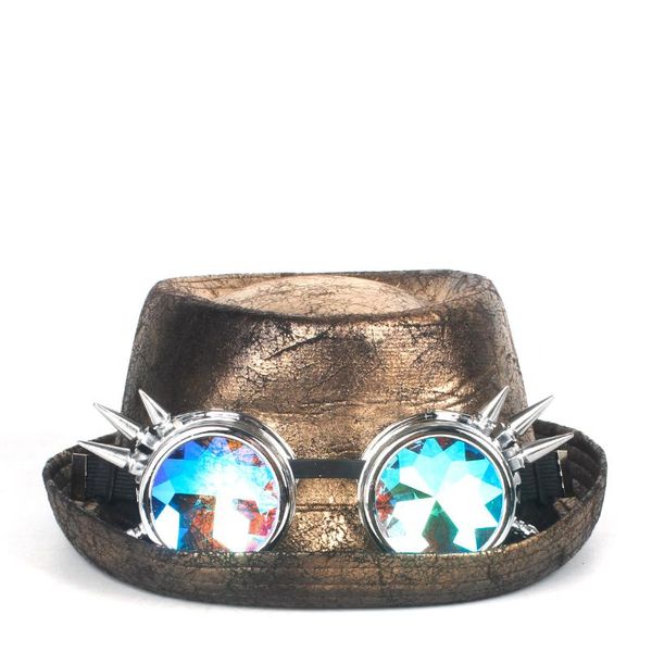 gold pork pie hat leather steampunk hat for men fedora gear glasses flat for gentleman bowler gambler cosplay, Blue;gray
gold pork pie hat leather steampunk hat for men fedora gear glasses flat for gentleman bowler gambler cosplay, Blue;gray