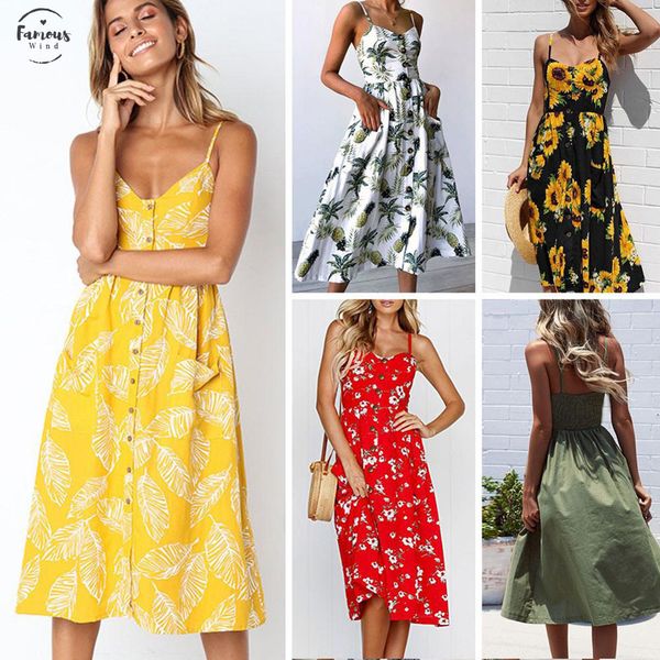 spasril 2020 women sling dress stylish flower printing back exposed suspender dresses summer beach female gown with pockets, Black;gray
spasril 2020 women sling dress stylish flower printing back exposed suspender dresses summer beach female gown with pockets, Black;gray