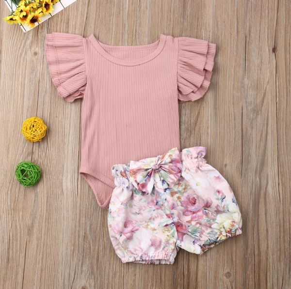 2020 new fashion newborn baby girl infant summer clothes short sleeve romper floral shorts outfits set, White
2020 new fashion newborn baby girl infant summer clothes short sleeve romper floral shorts outfits set, White