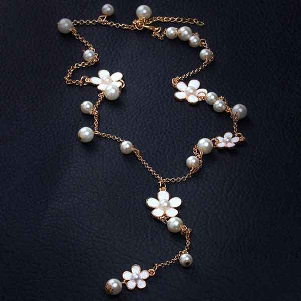 flower long necklace for women fashion simulated pearl jewelry tassel pearls necklaces pendants fashion gift, Silver
flower long necklace for women fashion simulated pearl jewelry tassel pearls necklaces pendants fashion gift, Silver