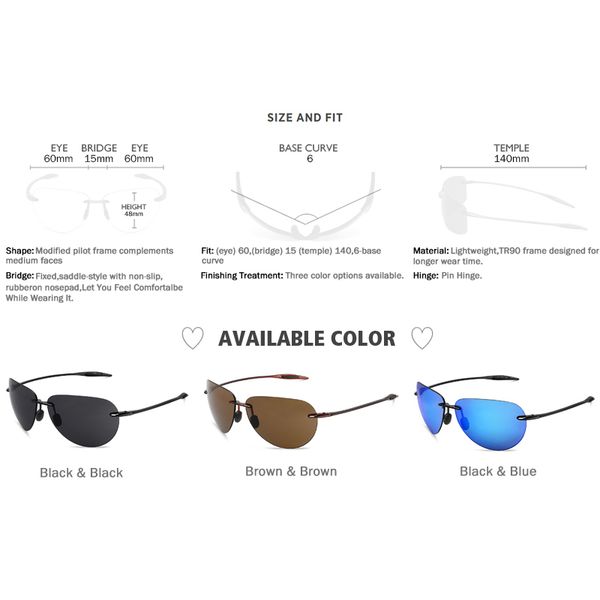 juli classic sports sunglasses men women male driving pilot rimless tr90 ultralight frame sun glasses uv400 gafas de sol mj8008, White;black
juli classic sports sunglasses men women male driving pilot rimless tr90 ultralight frame sun glasses uv400 gafas de sol mj8008, White;black