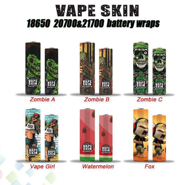 Vape Skin 18650 20700 21700 Battery Wraps Vaper Wrapper Cover Sleeve Shrinkable Wrap Heat Shrink Zombie Girl Fox Watermelon DHL Free 
Vape Skin 18650 20700 21700 Battery Wraps Vaper Wrapper Cover Sleeve Shrinkable Wrap Heat Shrink Zombie Girl Fox Watermelon DHL Free