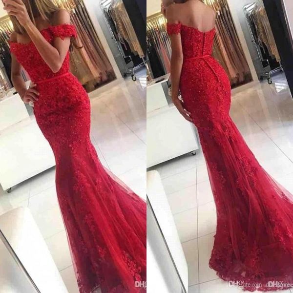prom dress appliques off-the-shoulder mermaid red lace glamorous floor length evening dress special occasion wear, Black;red
prom dress appliques off-the-shoulder mermaid red lace glamorous floor length evening dress special occasion wear, Black;red